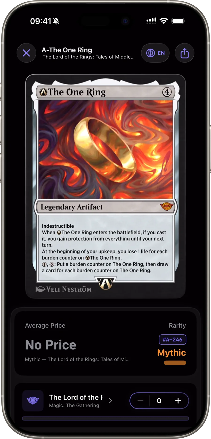 Card detail — alternate layout